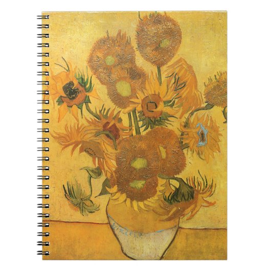 Carnet Vase avec 15 tournesols par Vincent van Gogh (Devant)