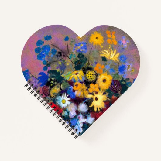 Carnet Vase blanc avec fleurs Odilon Redon (Devant)