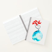Carnet Vase bleu Ikebana aquarelle art (Intérieur)