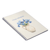 Carnet Vase Crème Fleurs Iris Violettes (Côté Droit)