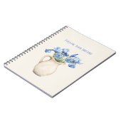 Carnet Vase Crème Fleurs Iris Violettes (Côté gauche)