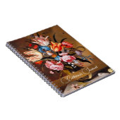 Carnet Vase de fleurs Art Vintage avec nom (Côté Droit)