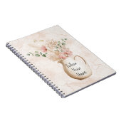 Carnet Vase de fleurs rose tendre (Côté Droit)