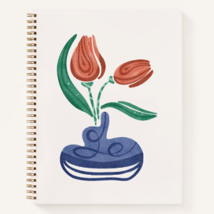 Carnet Vase moderne avec tulipes Floral Still Life Art
