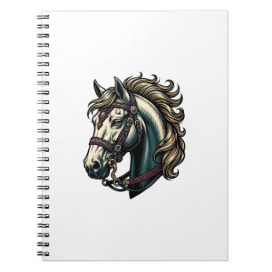 Carnet Vecteur de tête de cheval de gravure vintage