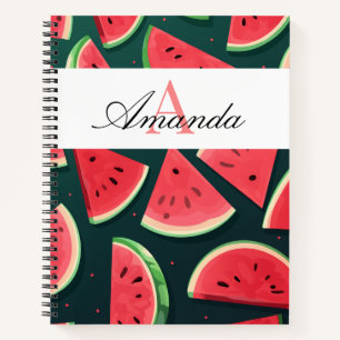 Carnet Vector Green Watermelon Nom Motif Monogramme