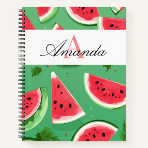 Carnet Vector Green Watermelon Premier Motif Monogramme