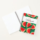 Carnet Vector Green Watermelon Slices Motif Monogramme (Intérieur)