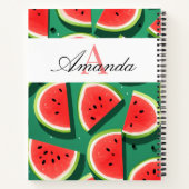 Carnet Vector Green Watermelon Slices Motif Monogramme (Dos)
