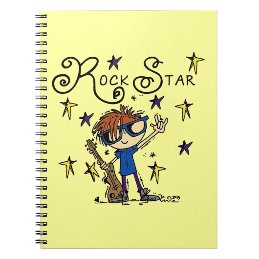 Carnet Vedette du rock rousse de garçon (Devant)