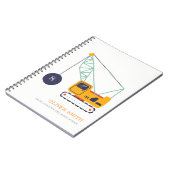 Carnet Véhicule de grue de construction jaune Monogrammes (Côté gauche)