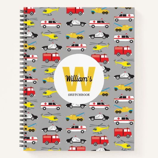 Carnet Véhicules d'urgence Transport Kids Sketchbook (Devant)