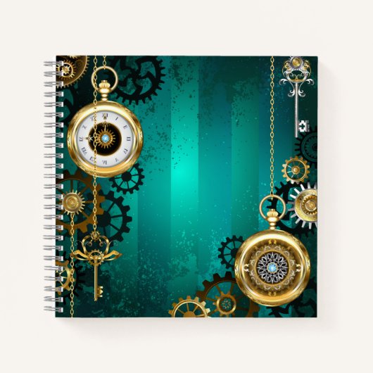 Carnet Veille bijoux Steampunk sur un Arrière - plan vert (Devant)