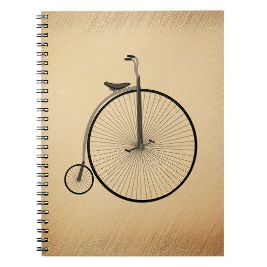 Carnet Vélo ancien à grande roue rustique (Devant)