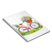 Carnet Vélo de printemps avec fleurs et oiseaux (Côté Droit)