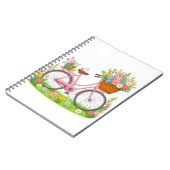 Carnet Vélo de printemps avec fleurs et oiseaux (Côté gauche)