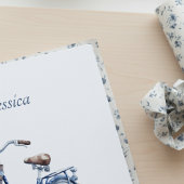 Carnet Vélo en Delft Blue personnalisable