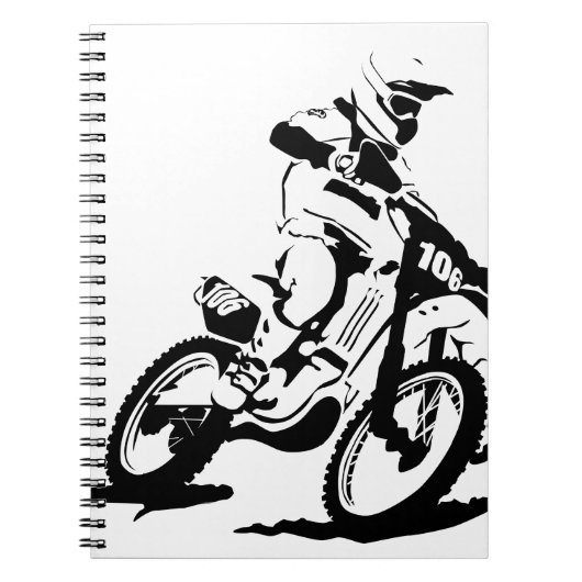 Carnet Vélo et cavalier simples de Motorcross (Devant)