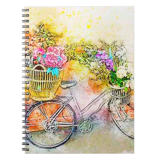 Carnet Vélo et fleurs (Devant)