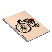Carnet Vélo Fleurs - Votre Couleur - Texte (Côté Droit)