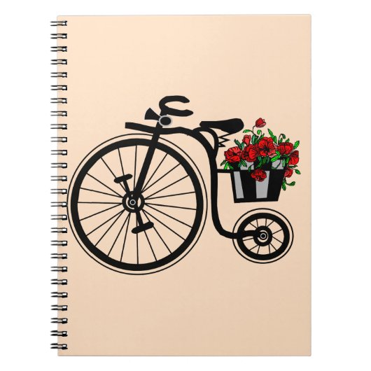 Carnet Vélo Fleurs - Votre Couleur - Texte (Devant)