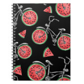 Carnet Vélos à roue de pastèque, motif d'été. (Devant)