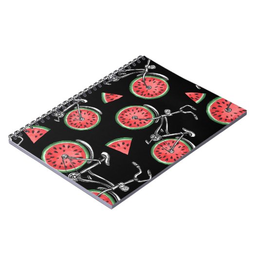 Carnet Vélos à roue de pastèque, motif d'été. (Côté gauche)