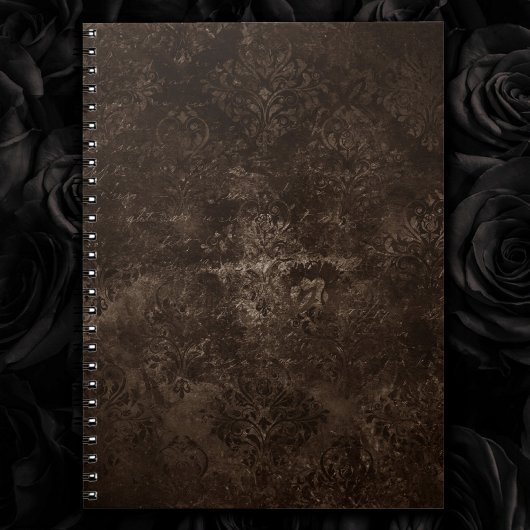 Carnet Velvety Bronze Damask | Grunge baroque Brown