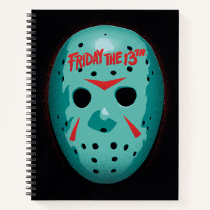 Carnet Vendredi 13 Graphique de masque de hockey bleu