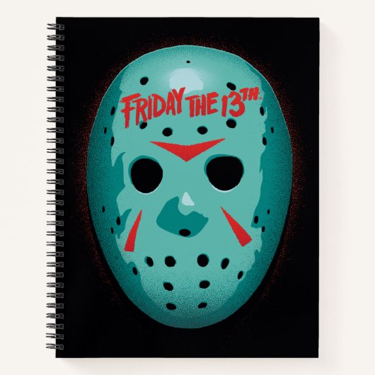 Carnet Vendredi 13 | Graphique de masque de hockey bleu (Devant)