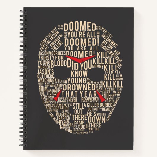 Carnet Vendredi 13 | Masque de hockey typographique (Devant)