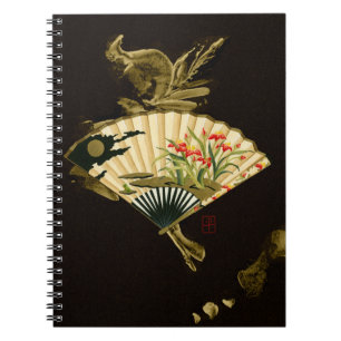 Carnet Ventilateur oriental criblé au design floral