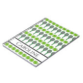 Carnet Ventilateur sportif de tennis et de boules vertes (Côté gauche)