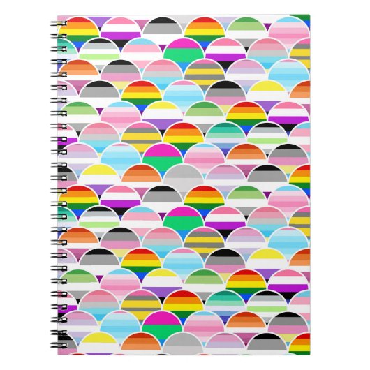 Carnet Ventilateurs de drapeau de fierté LGBTQIA+ Queer e (Devant)