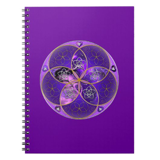 Carnet Vénus Fleur de l'amour finART rose violet (Devant)