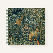 Carnet VERDURE, ANIMAUX FORESTIERS Pheasant, Fox, Vert Fl (Devant)