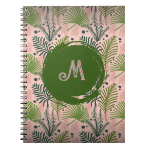 Carnet Verdure botanique Aquarelle Feuille Monogramme