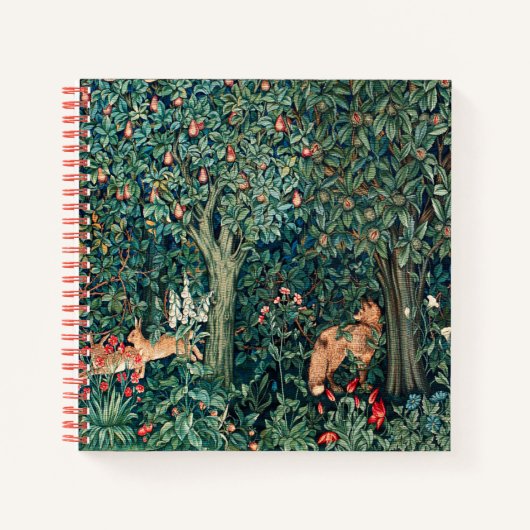 Carnet VERDURE, Hares d'ANIMAUX FORESTIERS, Renard, Flora (Devant)
