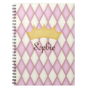 Carnet Vérification Diamant Rose Nom Personnalisé Princes