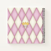 Carnet Vérification Diamant Rose Nom Personnalisé Princes (Dos)