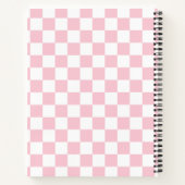 Carnet Vérifier le Motif de tableau de bord rose et blanc (Dos)
