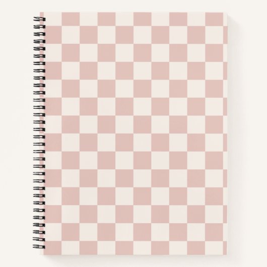 Carnet Vérifier Pale Beige À damiers Motif Checkboard (Devant)