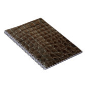 Carnet Véritable alligator marron, gros plan pour montrer (Côté Droit)