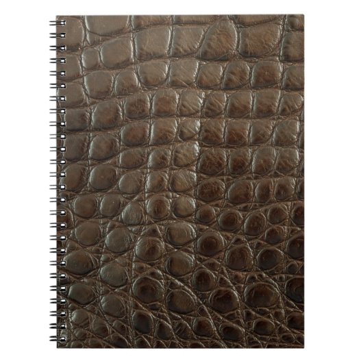 Carnet Véritable alligator marron, gros plan pour montrer (Devant)