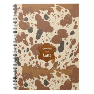 Carnet Véritable latte 100% Esthétique café en cuir de