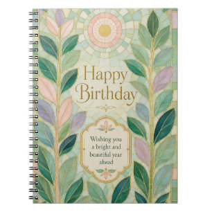 Carnet Verre Coloré Botanique Fête d'Anniversaire Lumineu