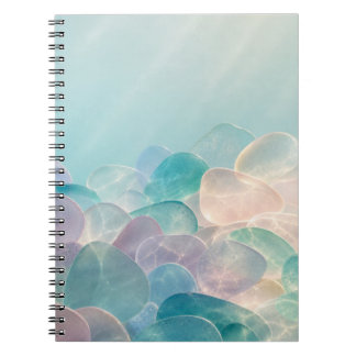 Carnet Verre de mer pastel Aqua Spirale esthétique côtièr