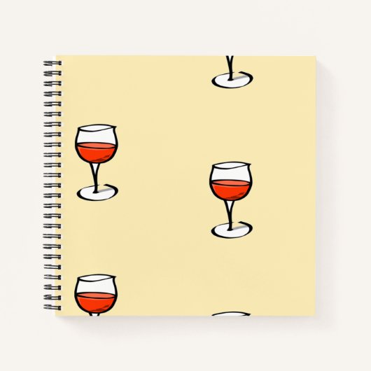 Carnet Verre de vin sur orange (Devant)