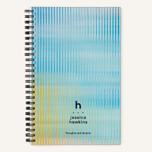 Carnet Verre Prismatique Bleu Jaune Tendance Monogramme M