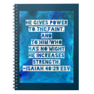 Carnet Verset de la Bible Esaïe 40:29